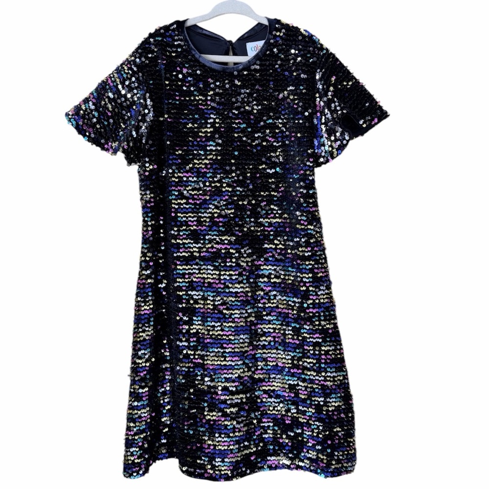 COLORFUL PLANET Sequin Party Dress